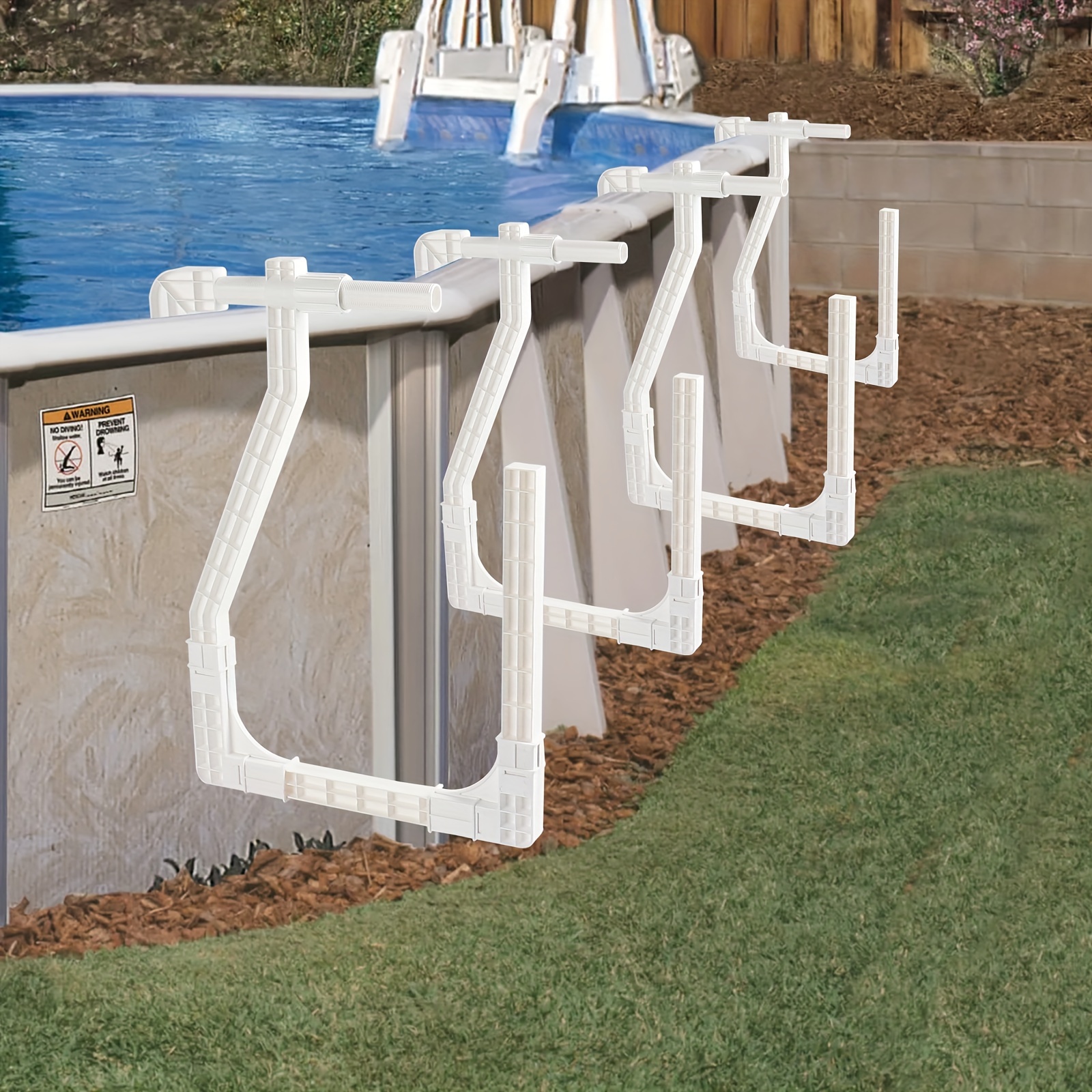 12 Crochets Pour Bâche Piscine Intex - Ancrage Sécurisé - Plastique Robuste - Compatible Bestway