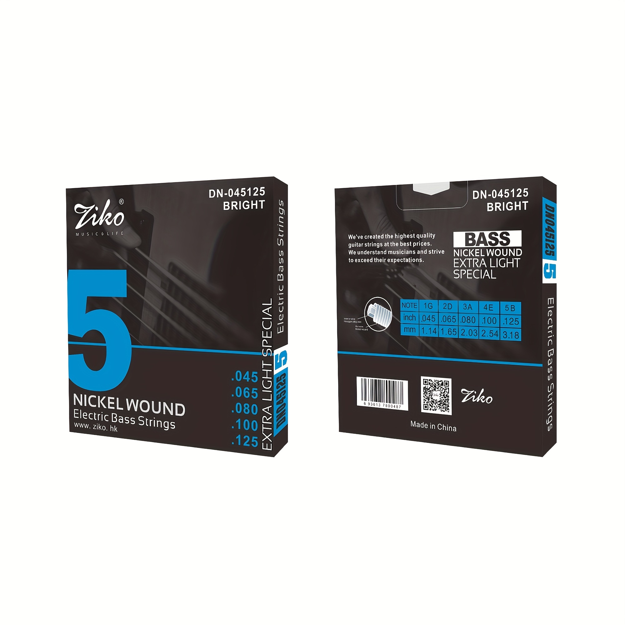 

Ziko Nickel Electric Bass Strings Dn-045125 Electric Guitar String Set High-carbon Steel Hexagonal Alloy Rust-resistant Bass And Of 5 Strings