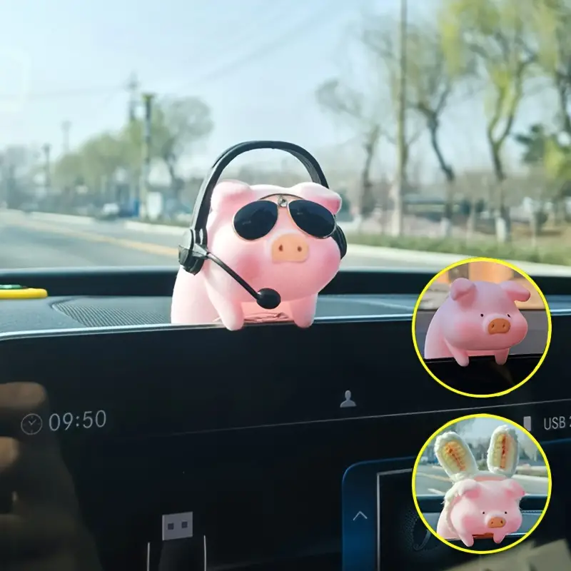 1 Stück Niedliche Anime-cartoon-schwein-autodekoration, Auto