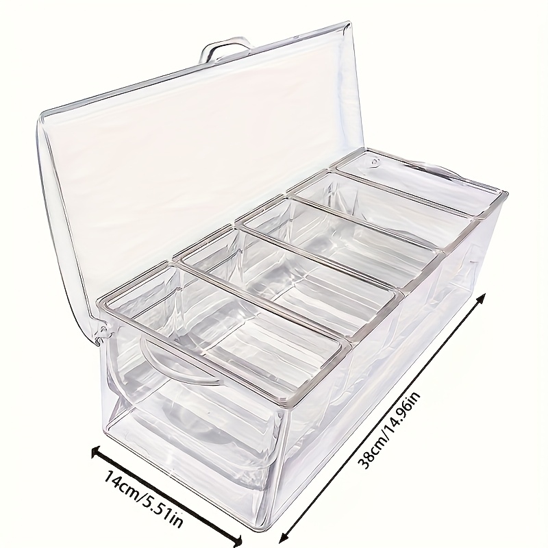 Image of Picnic Camping Outdoor Chilled Gridded Salad Tray With Lid, Food Grade Refrigerator, Fresh-keeping Storage Box, Ice Storage Box