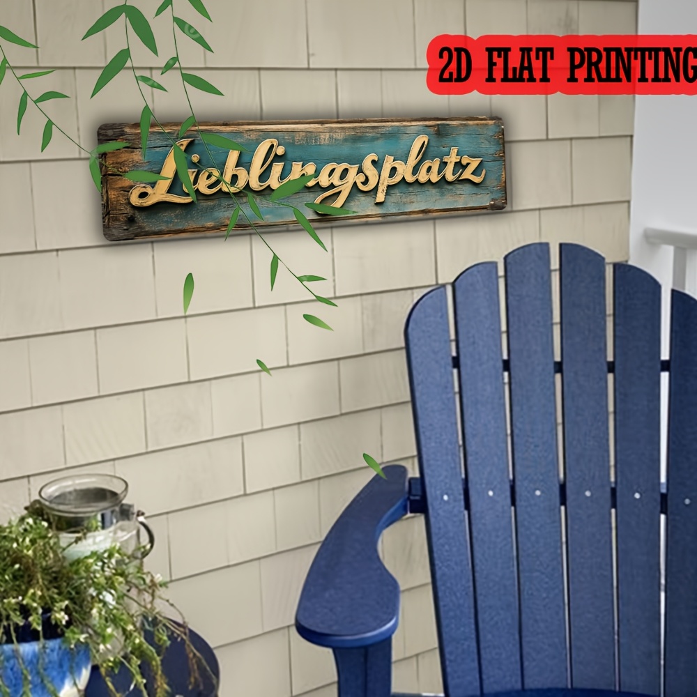 E-shop 2D Flach, 1 Stück, Deutschland Dekoratives Schild, Straßendekor Metallschild, für Zuhause, Küche, Badezimmer, Veranda, Terrasse, Hinterhof,