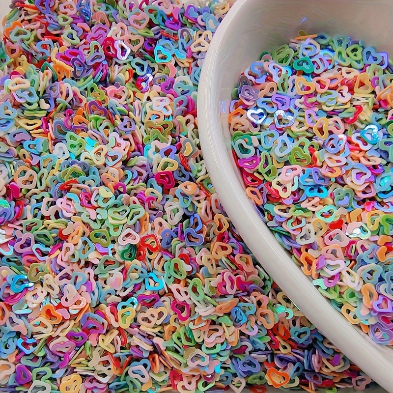 

2000pcs Polyester Sequin Beads - 3x4mm -shaped Nail Sequins For Diy Crafts, Slime, And Jewelry Making Decorations