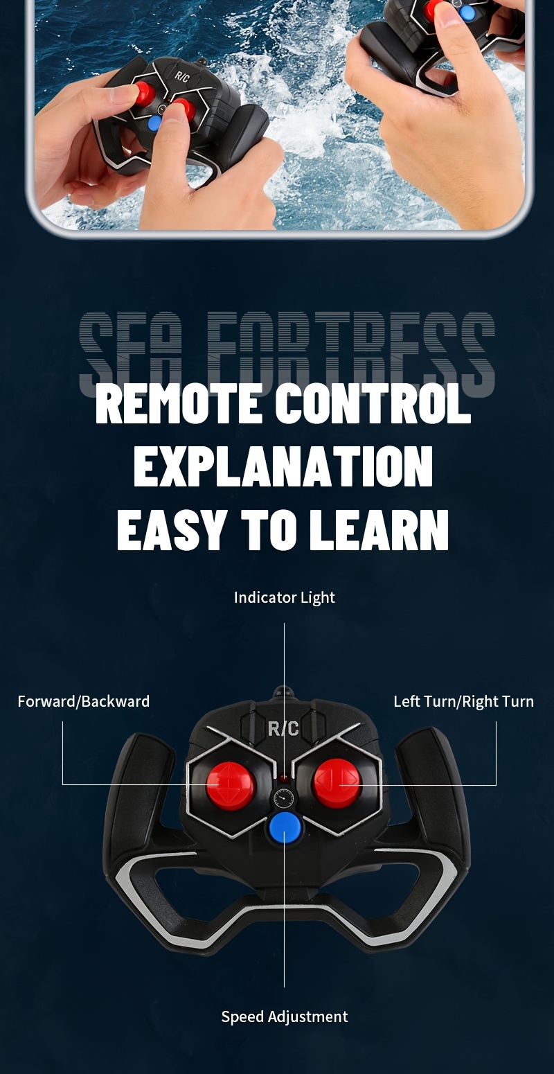 2025 1:48 RC Tactical Carrier Ship - Water-Activated Control with Modular Assembly System & Auto-Sensing Tech, Smart Battery Alert & Interchangeable Parts for Pool/Lake Battles