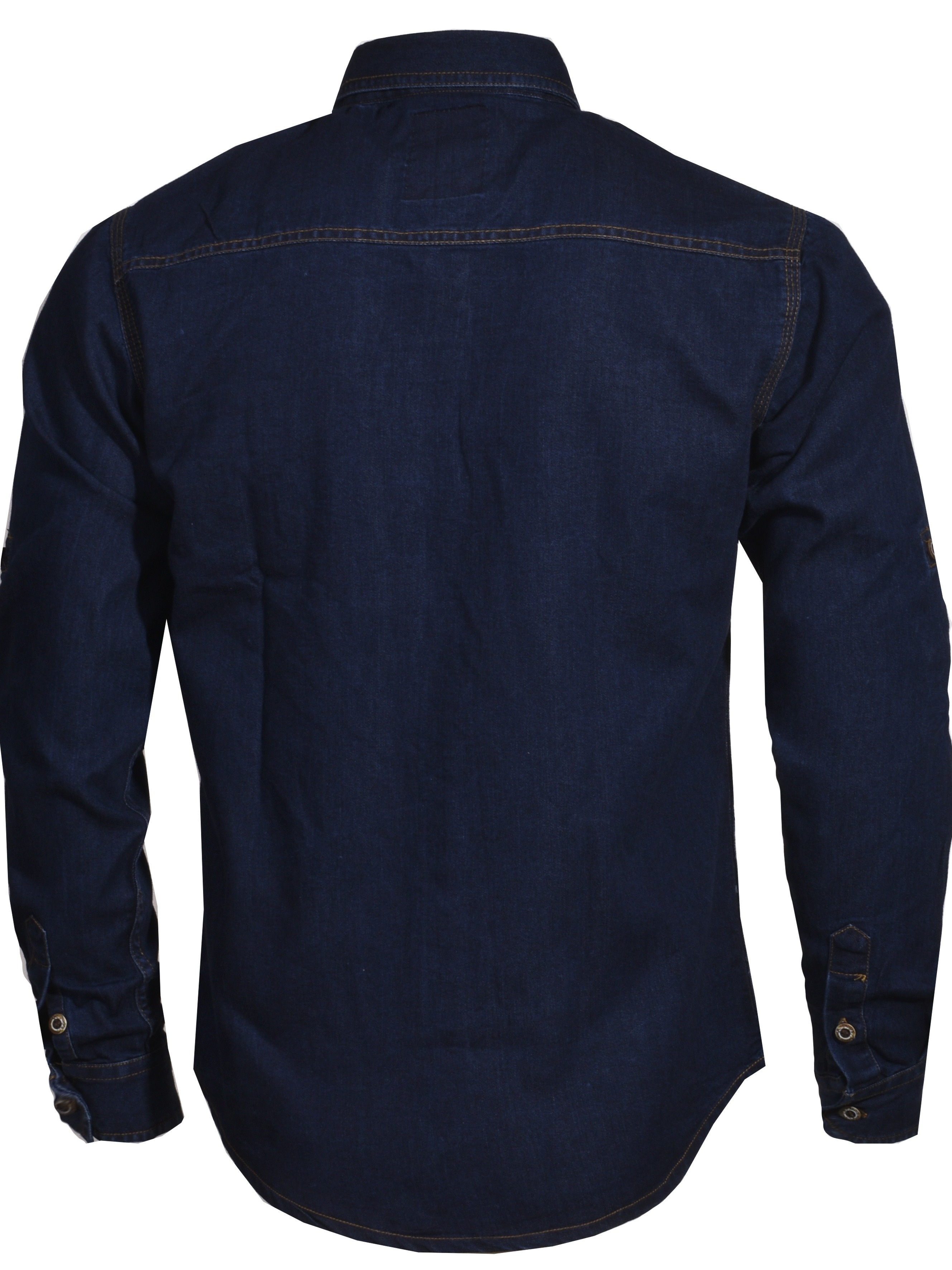 mens casual denim shirt chest pocket cotton blend long Temu