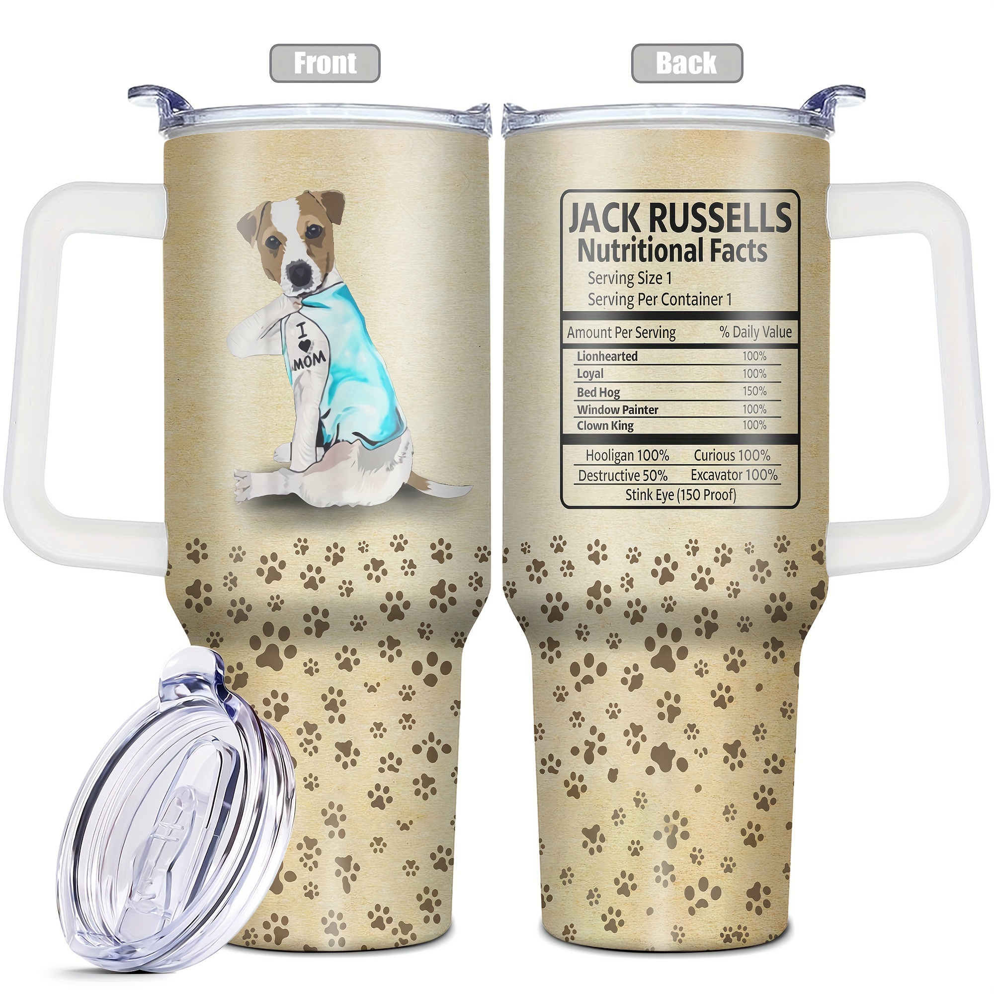 

Jack Russell Terrier 40oz Metal Tumbler With Lid - Hand Wash Only, Stainless Steel Reusable Mug, Break Resistant, Bpa-free - Ideal For Travel, Work, Outdoor - Christmas, Halloween, Easter Gift