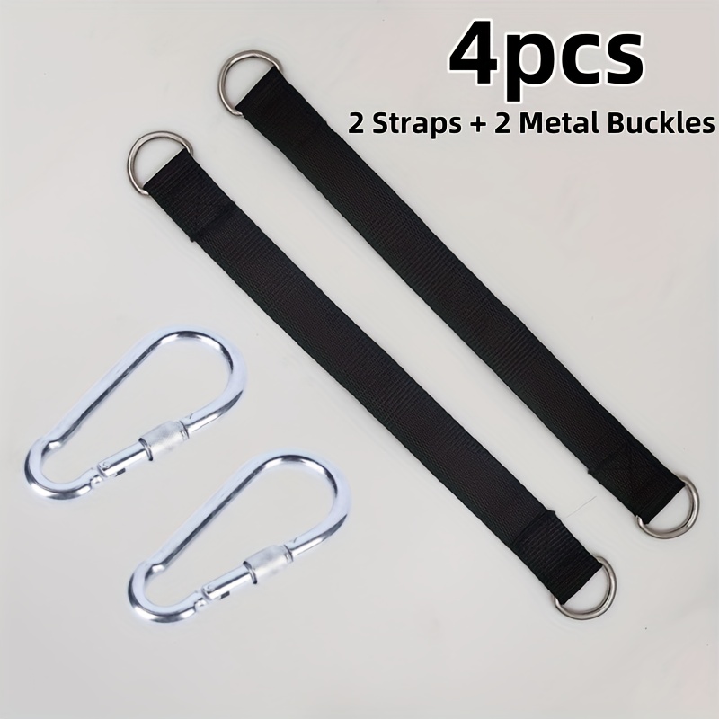 E-shop 4 Stück Hochleistungs-Metallschwingen- & Hängematten-Kletterbügel – Baummontierte -Rutsch-Verriegelungskarabiner, Tragfähige Verbindungshardware