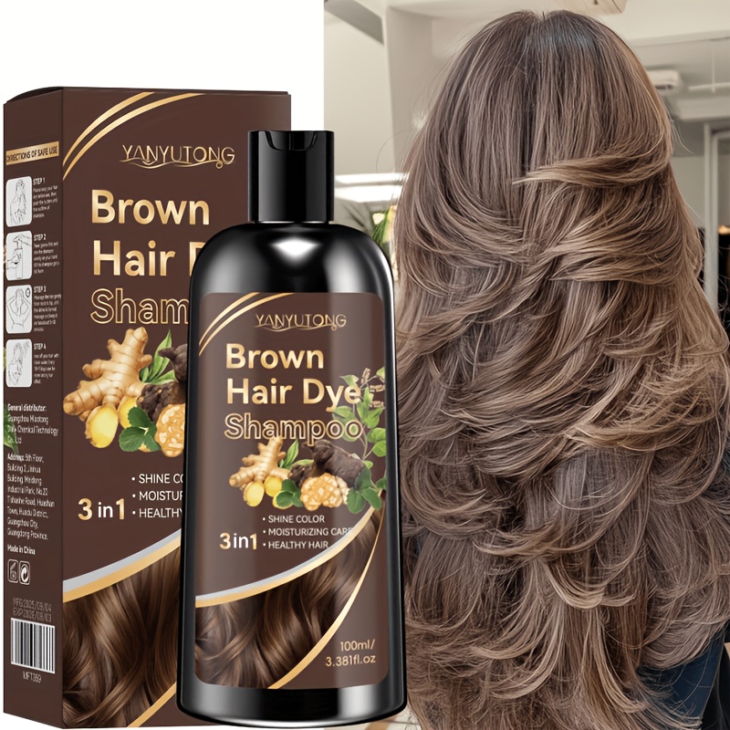 Image of 100ml Hair Dye Shampoo, Natural Plant-based Pigments, Scalp-friendly, Quickly Covers Gray Hair. In Black, Brown, And . A Great Halloween Gift Or Christmas Present