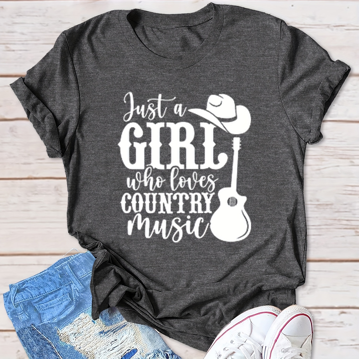 

1pc Heat Transfer Sticker, Just A Girl Who Loves Country Music, Diy Iron-on Decals For Clothes, T-shirt Making, Pillow Decorating, Clothing Supplies & Appliques