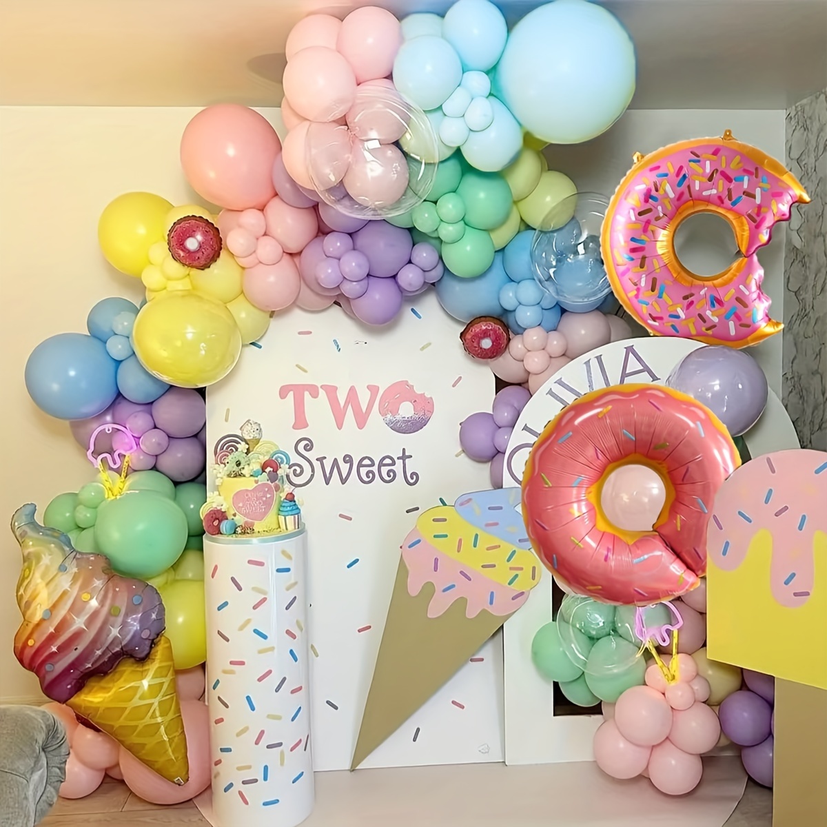 Donut Balloon Garland Arch Set Donut Macaroon Balloon Set - Temu ...