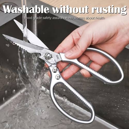 premium stainless steel kitchen scissors heavy duty poultry scissors for chicken fish etc ergonomic grip anti rust design kitchen cutting tools multifunctional scissors durable kitchen scissors chicken additions
