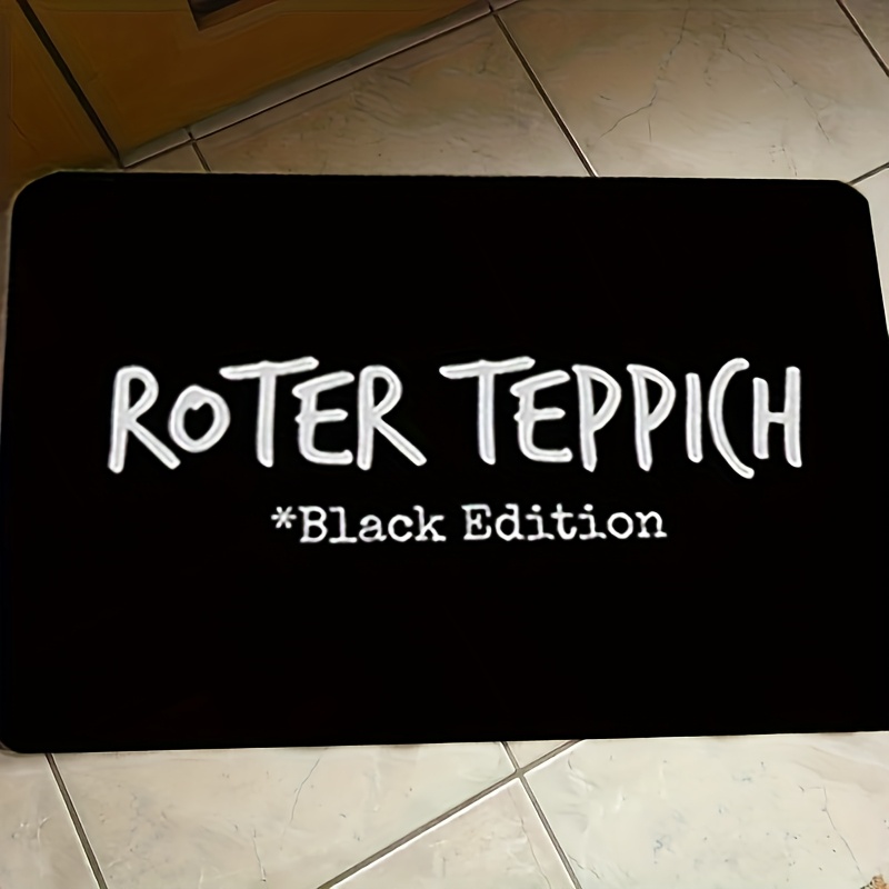 E-shop 1 Stück Deutsch " *Black Edition'" Text Fußmatte - Rutschfest, Maschinenwaschbar, Moderne Deutsche Design Polyester Matte für Eingang,