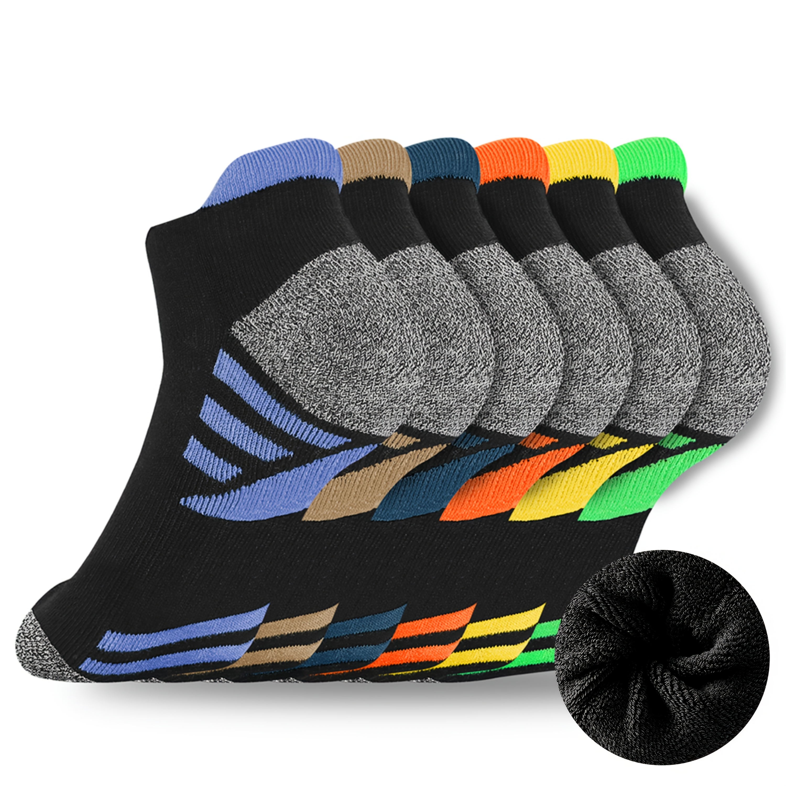 

6 Pairs Men's Socks, Short Socks Running Sweat-absorbing Anti-odor Socks, Socks For Men