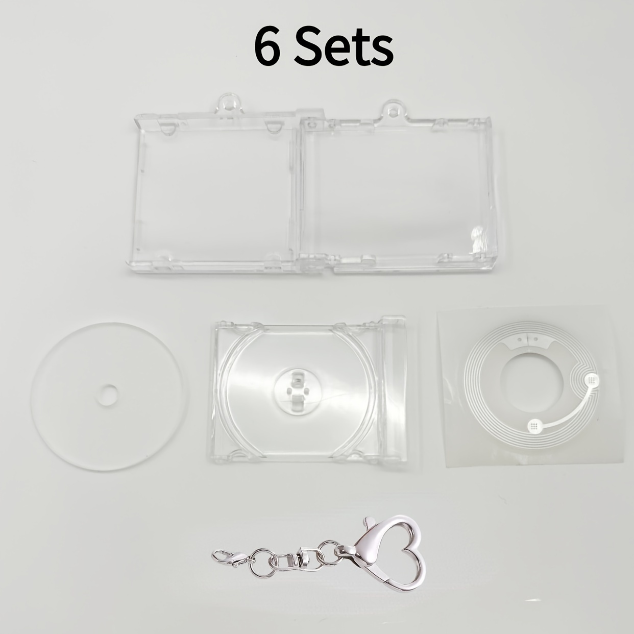 blank mini cd box keychain set 6 sets nfc music album holder
