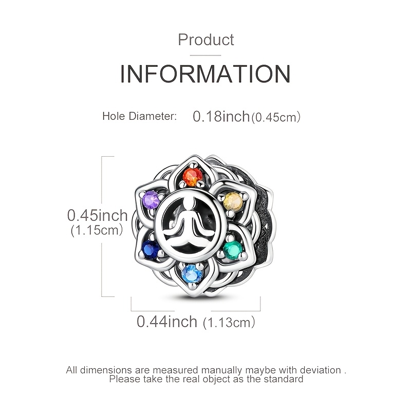S925 Sterling Silver Lotus Yoga Beads