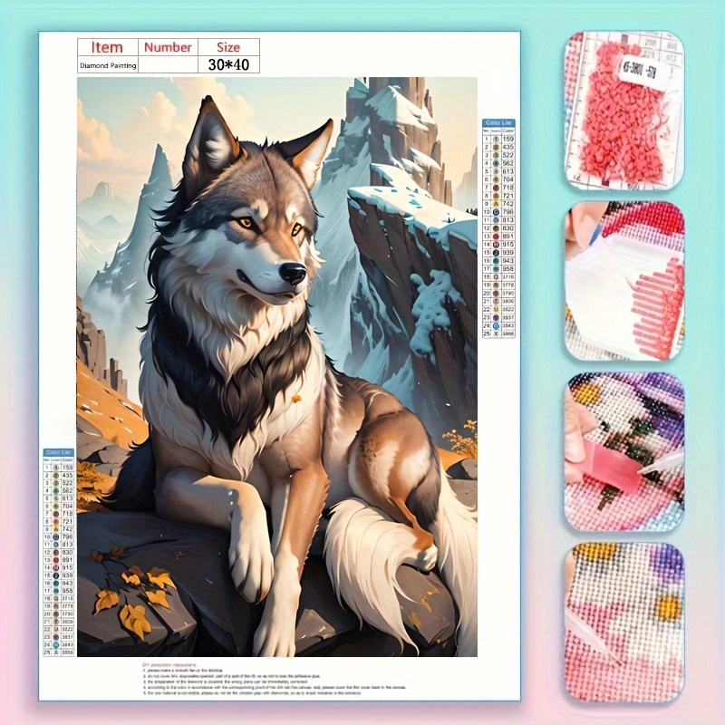 

Art, Gray Wolf, Series 2024 All Mosaic 5d Diy - Kit Art Home Decoration