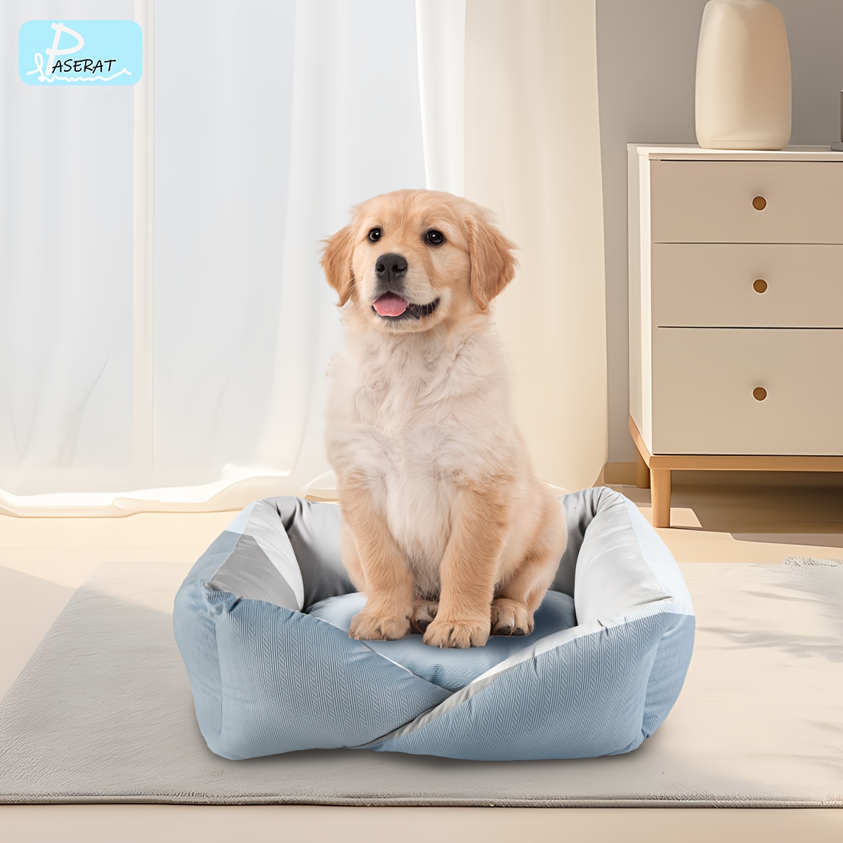     bed for small to extra small dogs cats pink and gray plush polyester non assemblable     with     nest stylish pet furniture soft   small dog bed Product details 3
