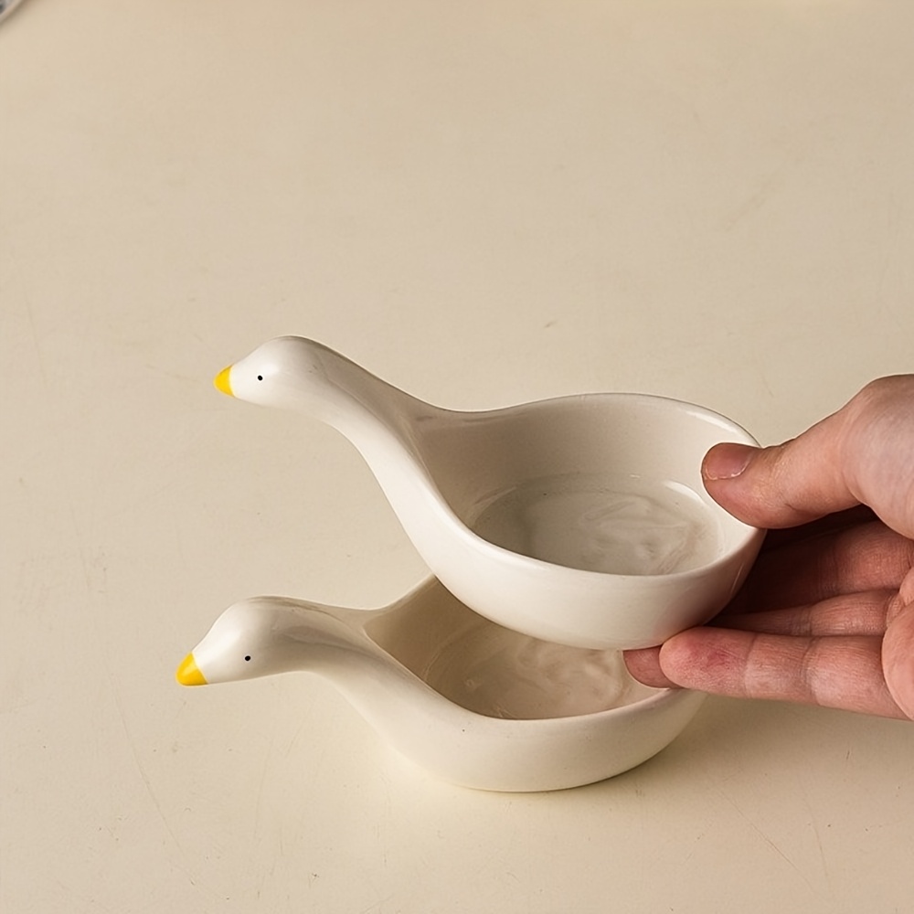 4pcs ceramic dipping sauce dipping bowls set cute goose design sauce dishes soy dipping dish bowls cute dipping bowls Product details 0