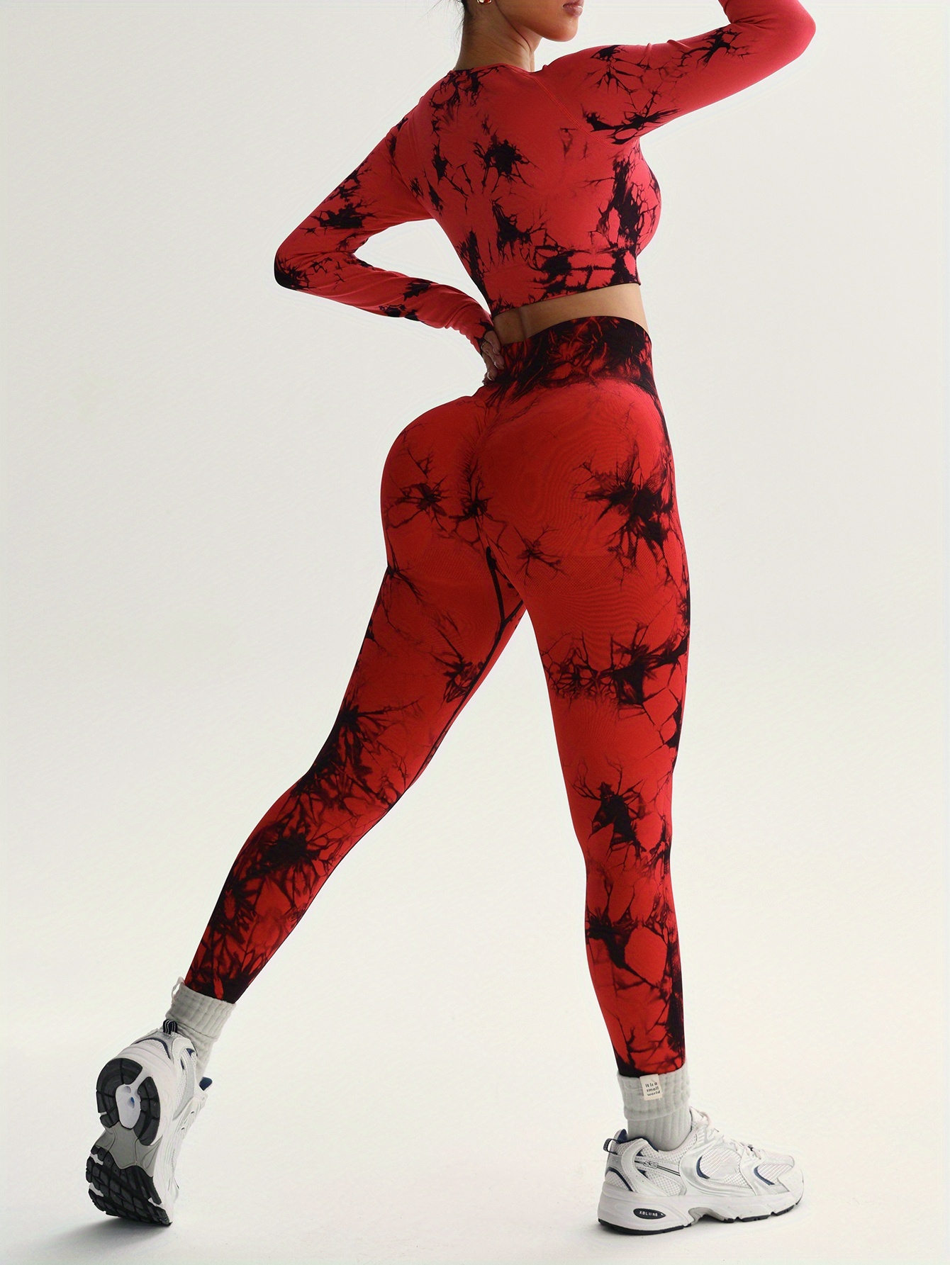 Women'S New Seamless Tie Dye Sports Pants with Leggings, Suitable for Waist Cinching, Belly Tightening, Hip Lifting, And Leg Shaping, Suitable for Outdoor Sports, Fitness, Running, And Yoga Wear, All Season Version