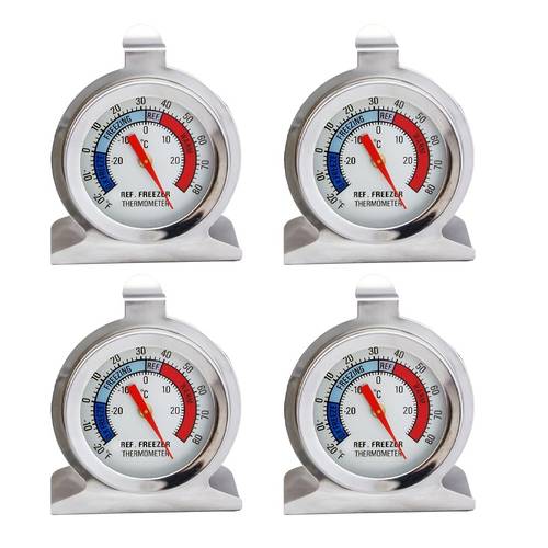 4 pack large dial refrigerator freezer thermometer freezer fridge thermometer with dial temperature gauge for cooler freezer ice maker compatible with scale