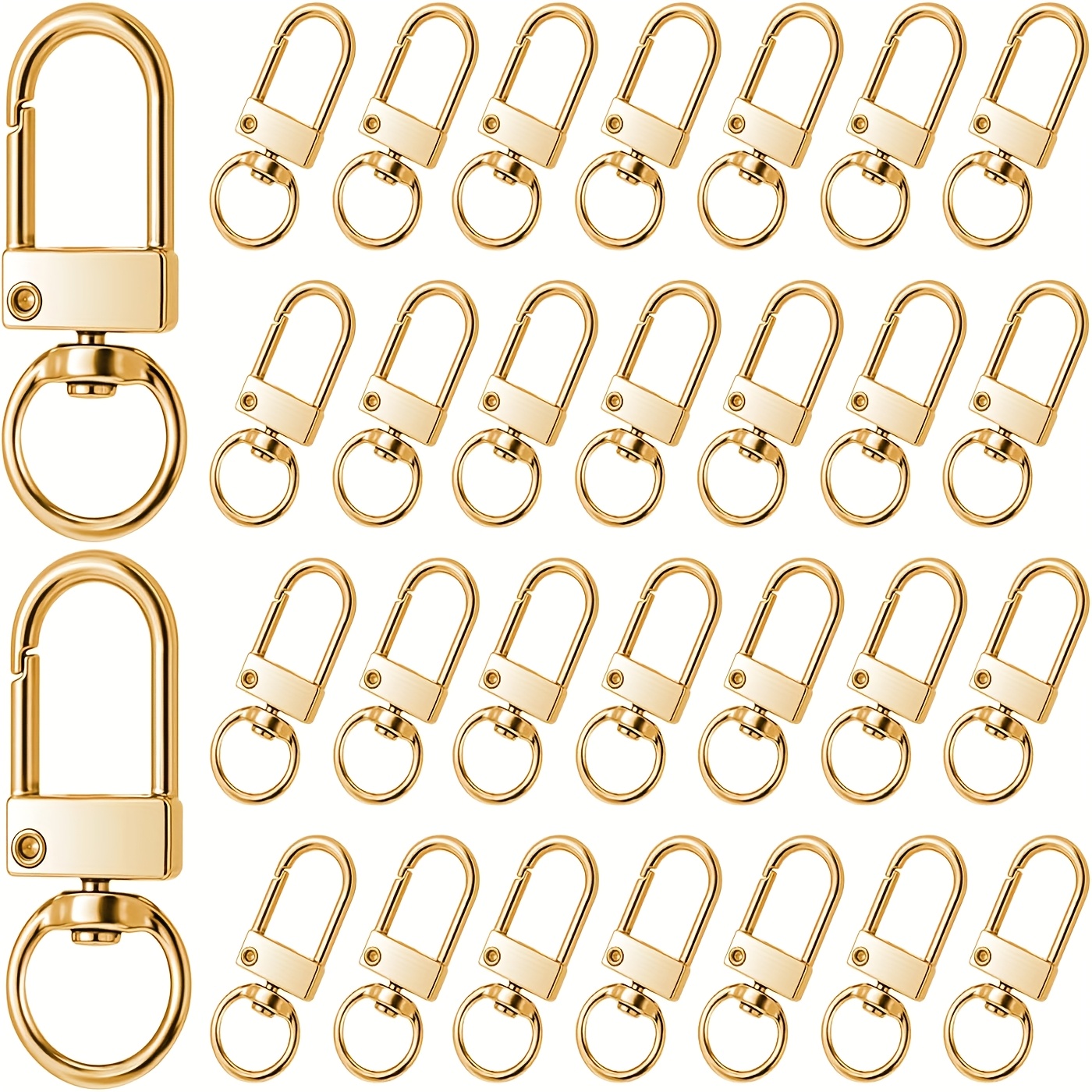 E-shop 30 Stück Metall Karabinerhaken, Drehbare Schnappschloss Schlüsselanhänger Clips, Schlüsselanhänger Haken für Schlüsselanhänger Herstellung