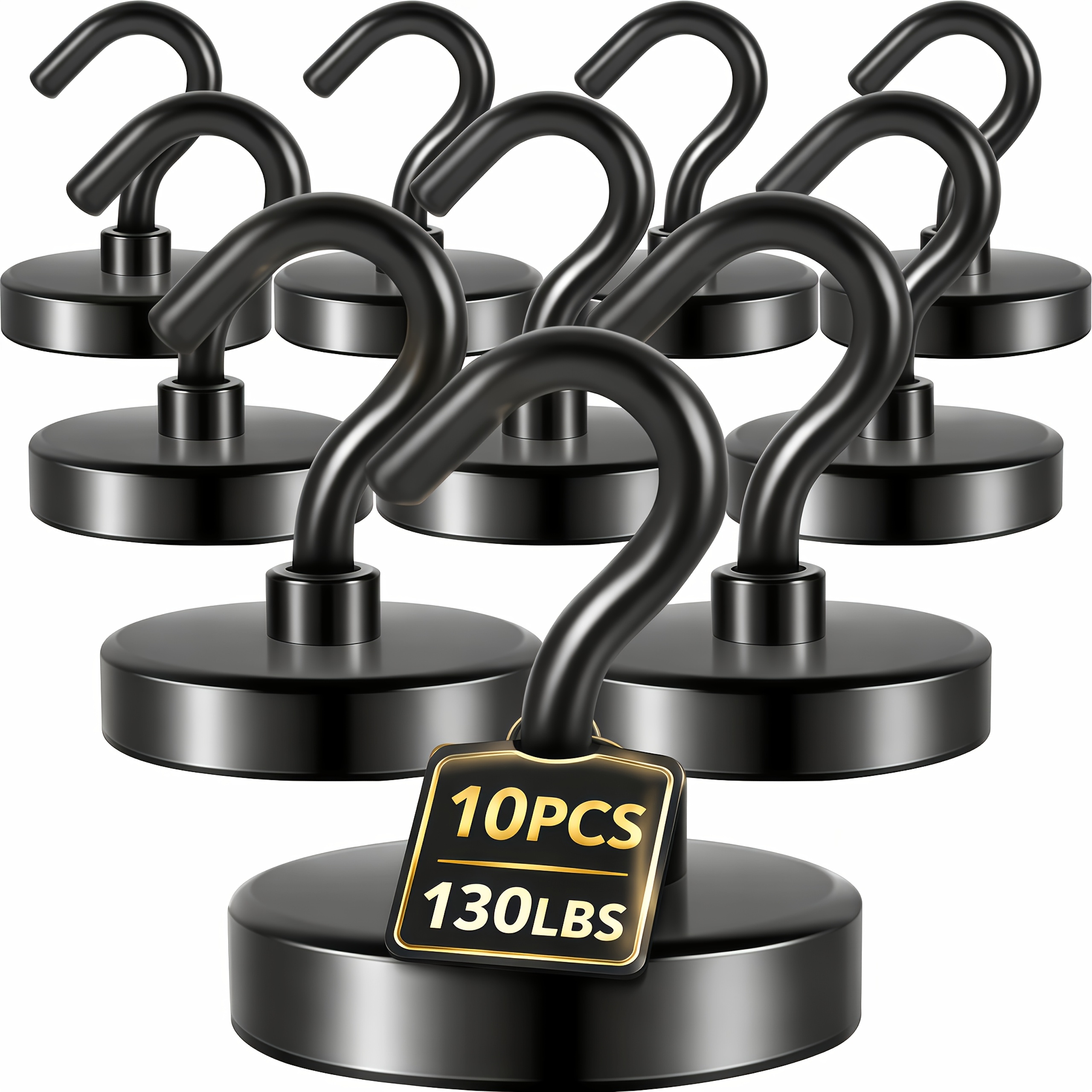 TEMU 130lbs Magnetic Hooks Heavy Duty, Neodymium Magnet Hooks For Cruise, Magnetic Hooks For Hanging, Magnets With Hooks For Kitchen, Workplace,