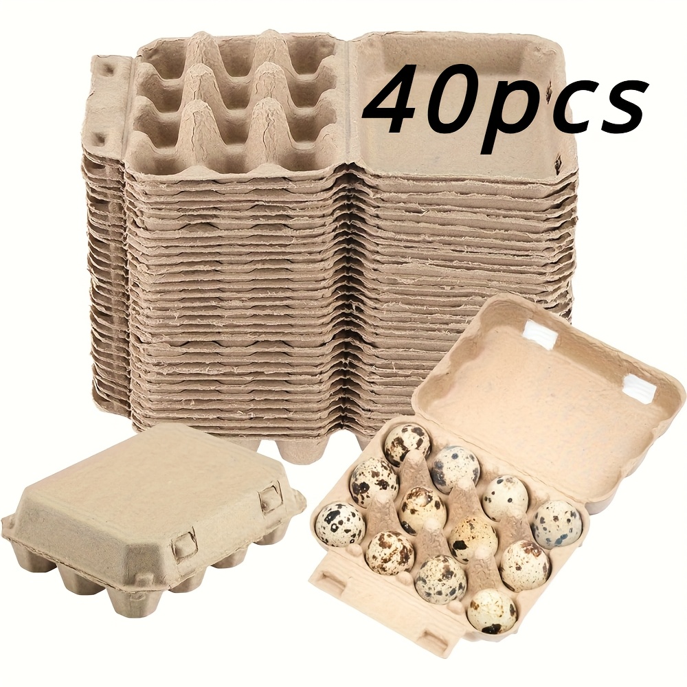 40pcs Quail Egg Cartons Paper , A Blank Eggs Container Quail Egg Holder Container Reusable Egg Storage Tray For Home Kitchen Refrigerator Farmhouse (3 X )