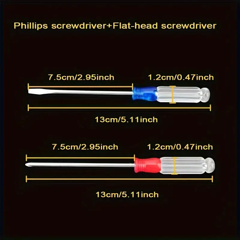 10pcs crystal screwdriver set with transparent handles durable steel multiple sizes of flat and phillips heads ideal for home and industrial use home screwdriver set transparent handle screwdriver durable steel screwdriver Product details 3