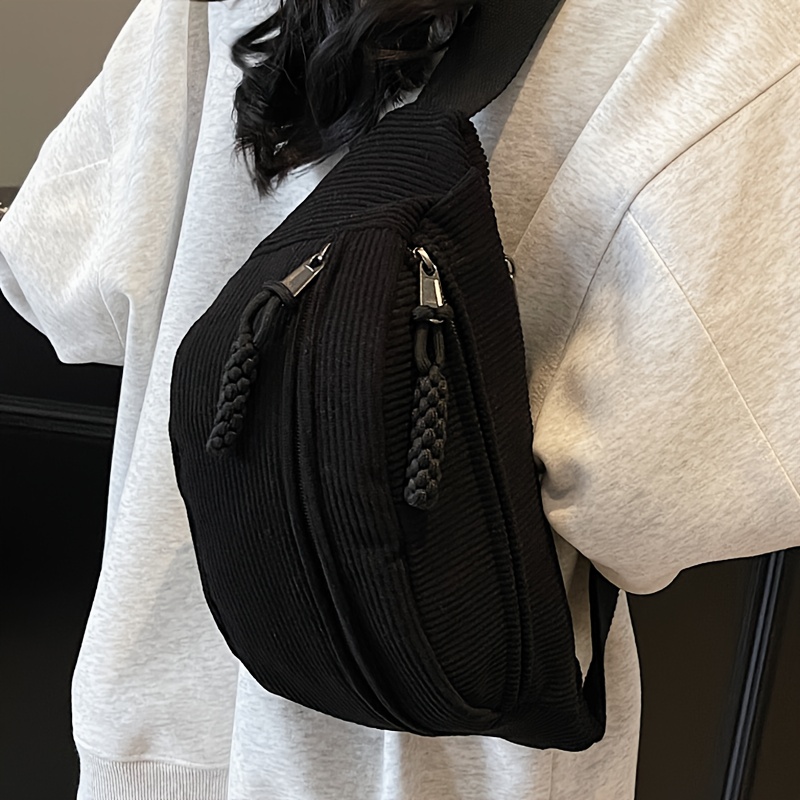 E-shop Vintage Minimalistische Cordhose Damen Bauchtasche, Großes Fassungsvermögen, Kann auf einer Schulter oder als Umhängebeutel getragen werden,