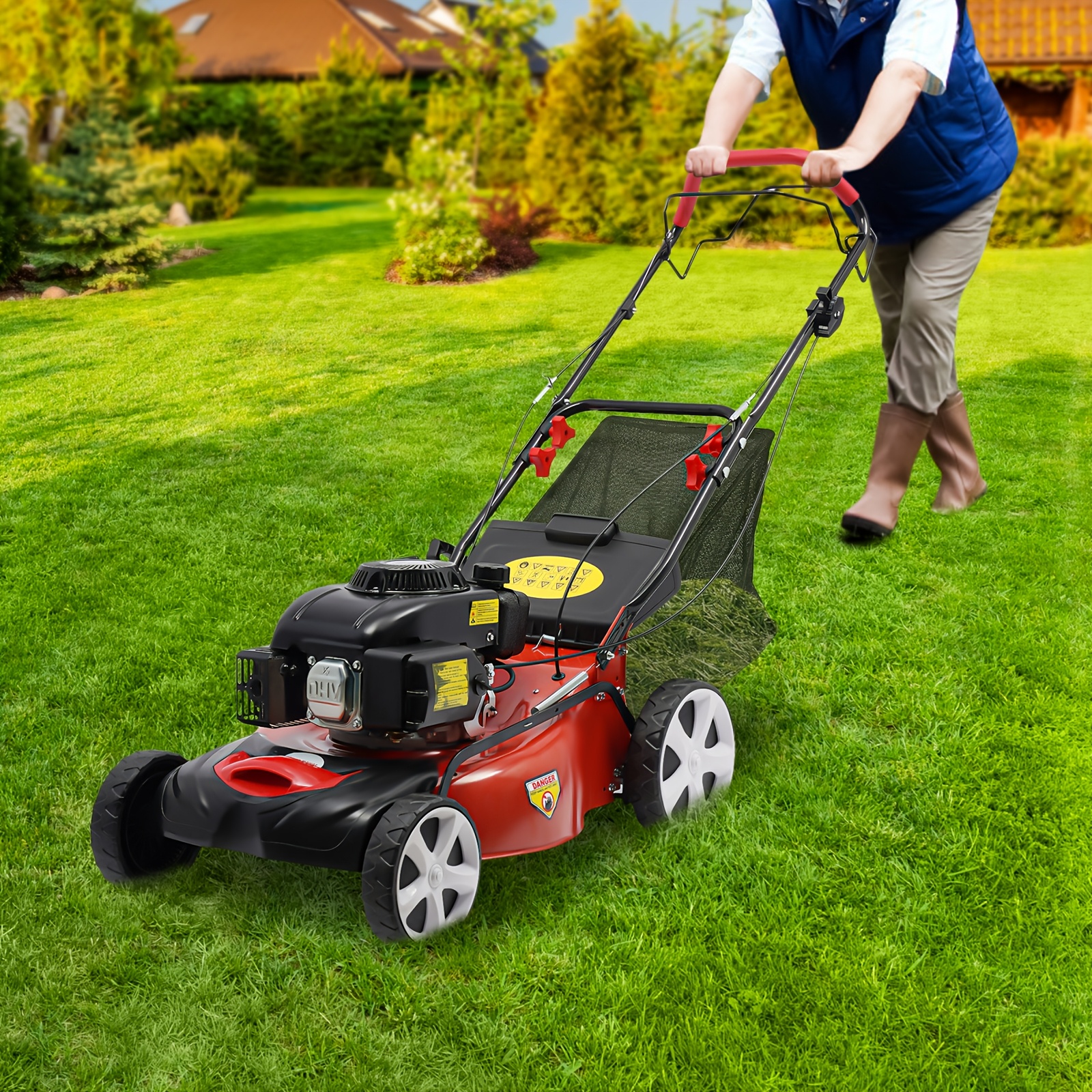 Gas Lawn Mower SENIX Self-Propelled 22-Inch, 163 Cc 4-Cycle