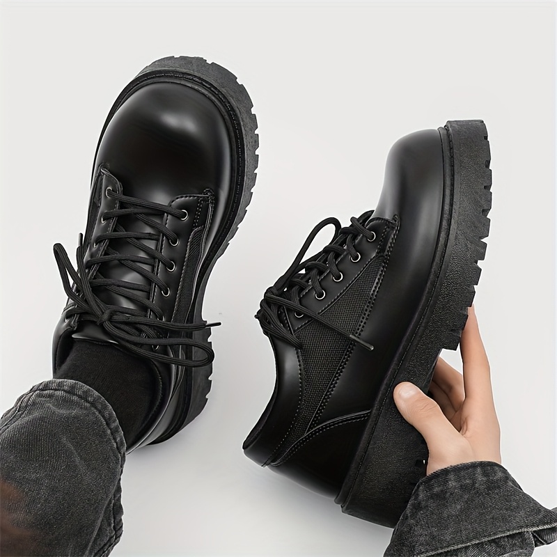 Cordones Botas Plataforma Negras Hombre Botas De Tobillo Con