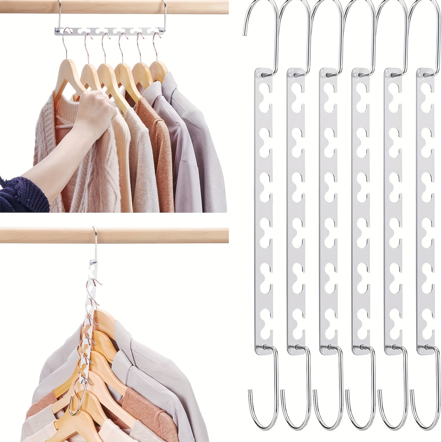 TEMU 12 Pack Saving Hangers, Sturdy Space Saver Hangers, Organizers For Clothes