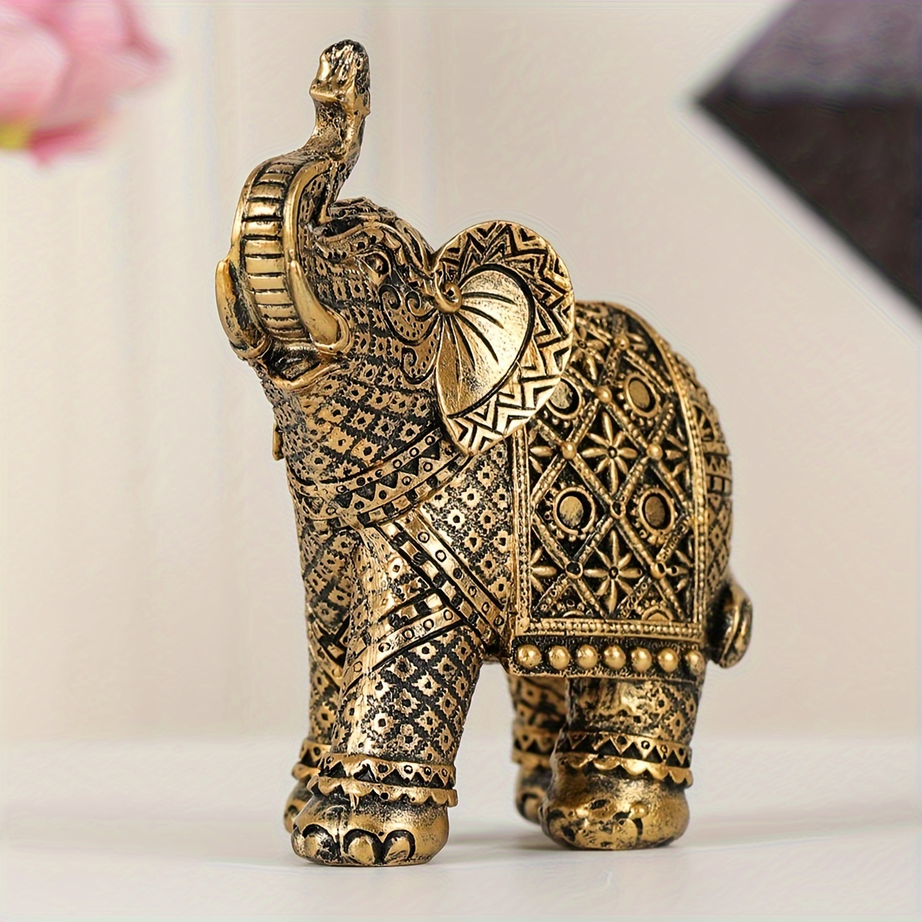 ヨーロッパスタイルの象の置物1個 5.2インチの樹脂工芸品 装飾彫刻 卓上装飾 アンティーク調の動物の置物 家庭やオフィ - Temu Japan