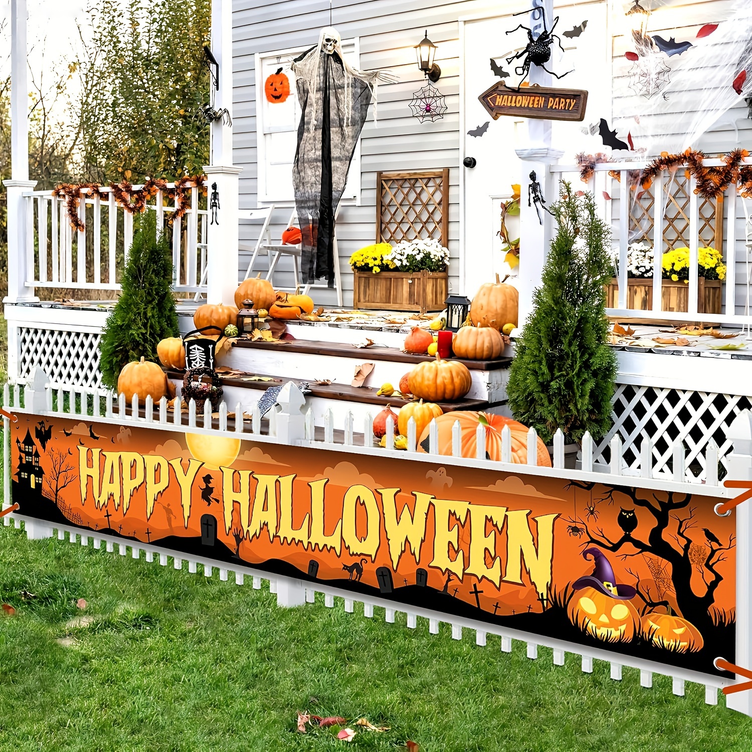 Image of Outdoor For Halloween Banner In , Perfect For Yard Signs And Decorations To The Spooky Season