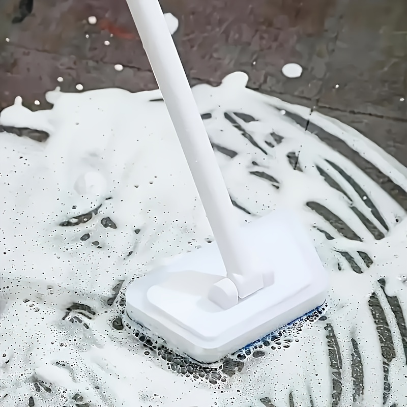 multi functional bathroom cleaning brush set with 5 detachable brush heads long handle essential household cleaning tools floor cleaning set sturdy handle structure used for scrubbing tiles floors and bathtubs Product details 4