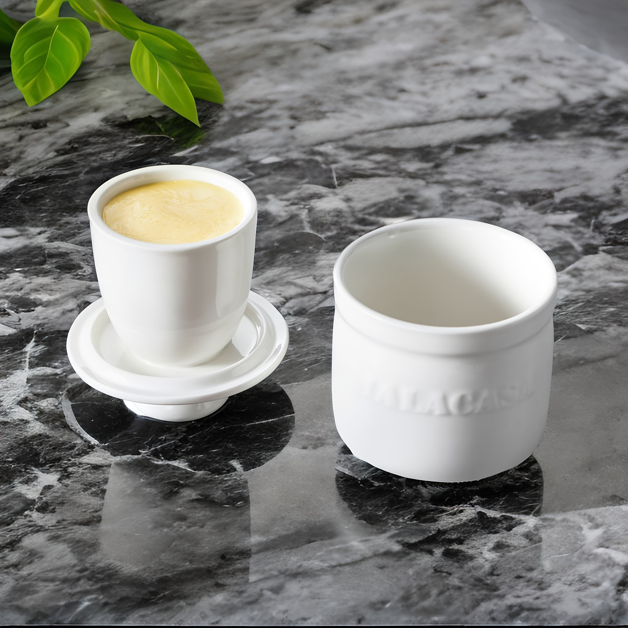 TEMU Butter Dishes, Porcelain Butter Crock For Counter With With Lid, Butter Container For Fresh Spreadable Butter,