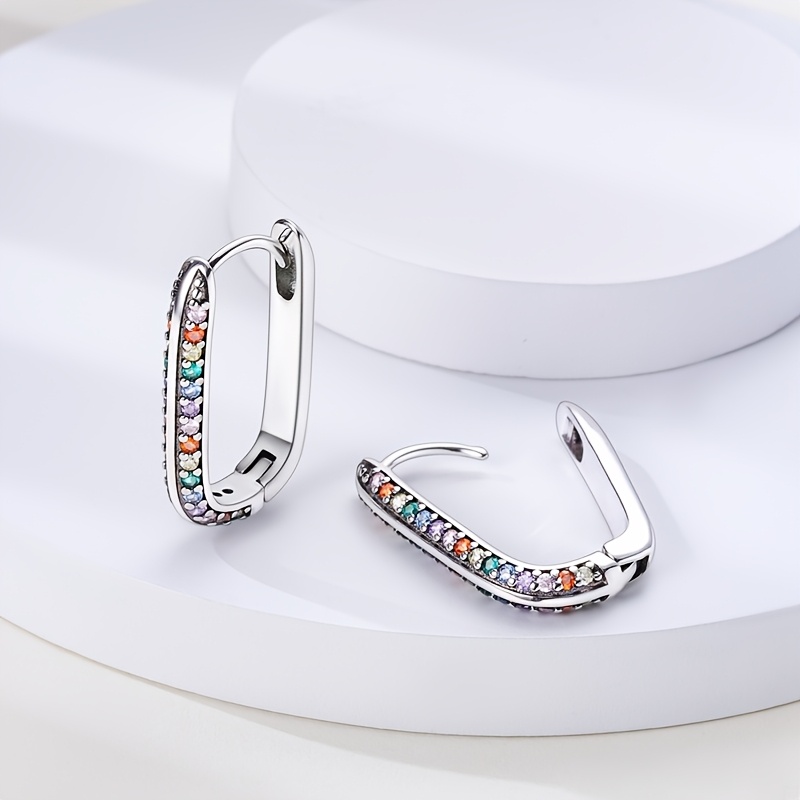925 Silver Low-Allergy Women's Fashion Hoop Earrings