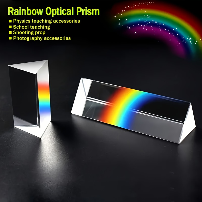 

Rainbow Optical Glass Prism For Physics Education - Color , Ideal Teaching & Photography Tool, Perfect Gift For Science Enthusiasts, No Batteries Required, Physics Themed Gifts