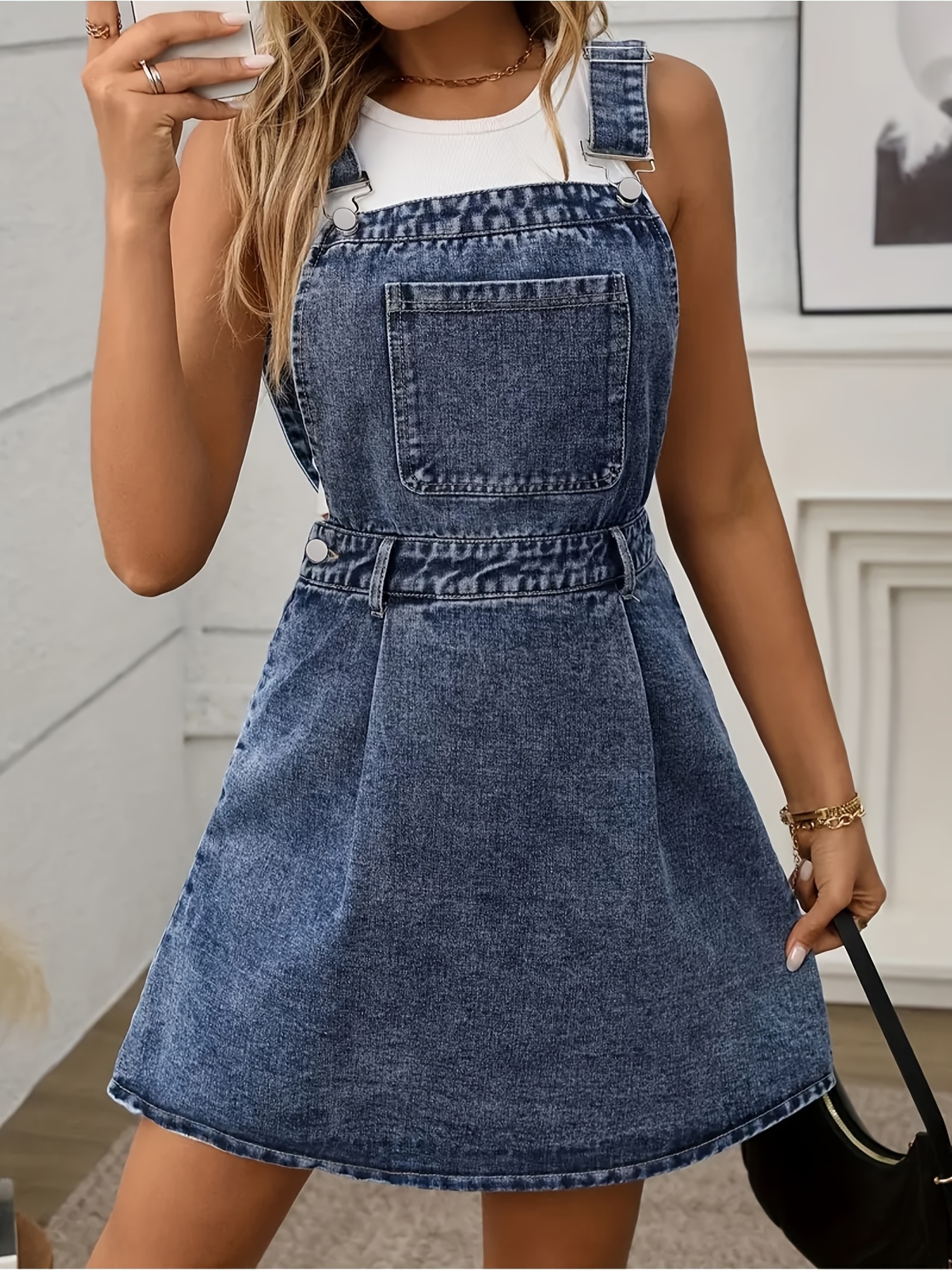 womens stylish dress suspenders denim overall dress - Temu Cyprus
