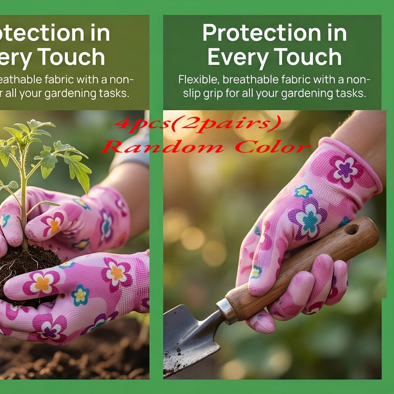 E-shop 4er-Set Damen-Atmungsaktive Nylon-Handschuhe, Zufällige Farben, Geeignet für alle Jahreszeiten für Hausarbeit den Außenbereich, Einfach
