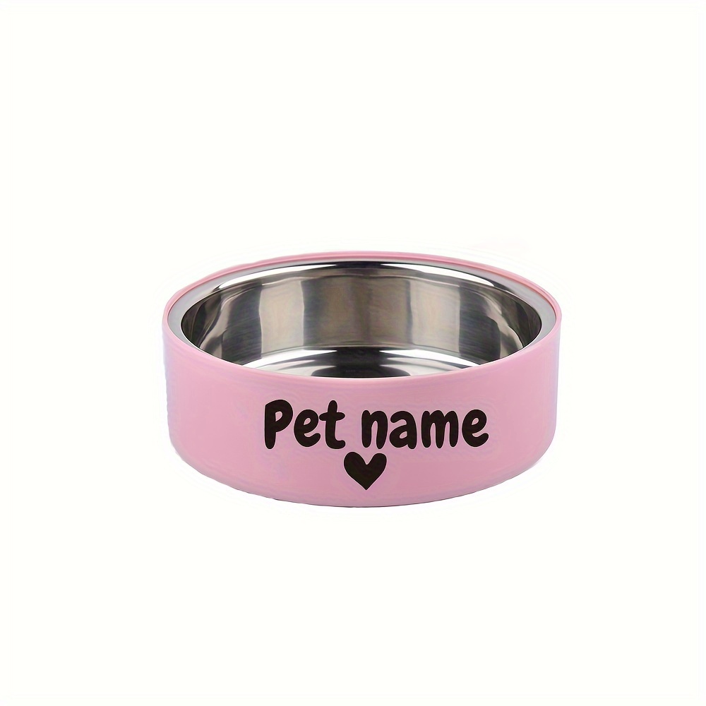 TEMU Personalized Stainless Bowl, Pet Bowl With Name Cat Water Bowl, Suitable For Small And Medium Dog Food And Water Feeding Bowl. Is Non-slip, Safe