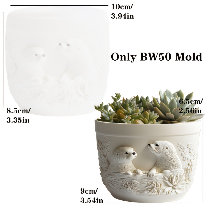 Image of Flowerpot Pen Holder Resin Silicone Mold Candle Cup Gypsum Clay Concrete Handmade Mold Home Decoration Holiday Gift