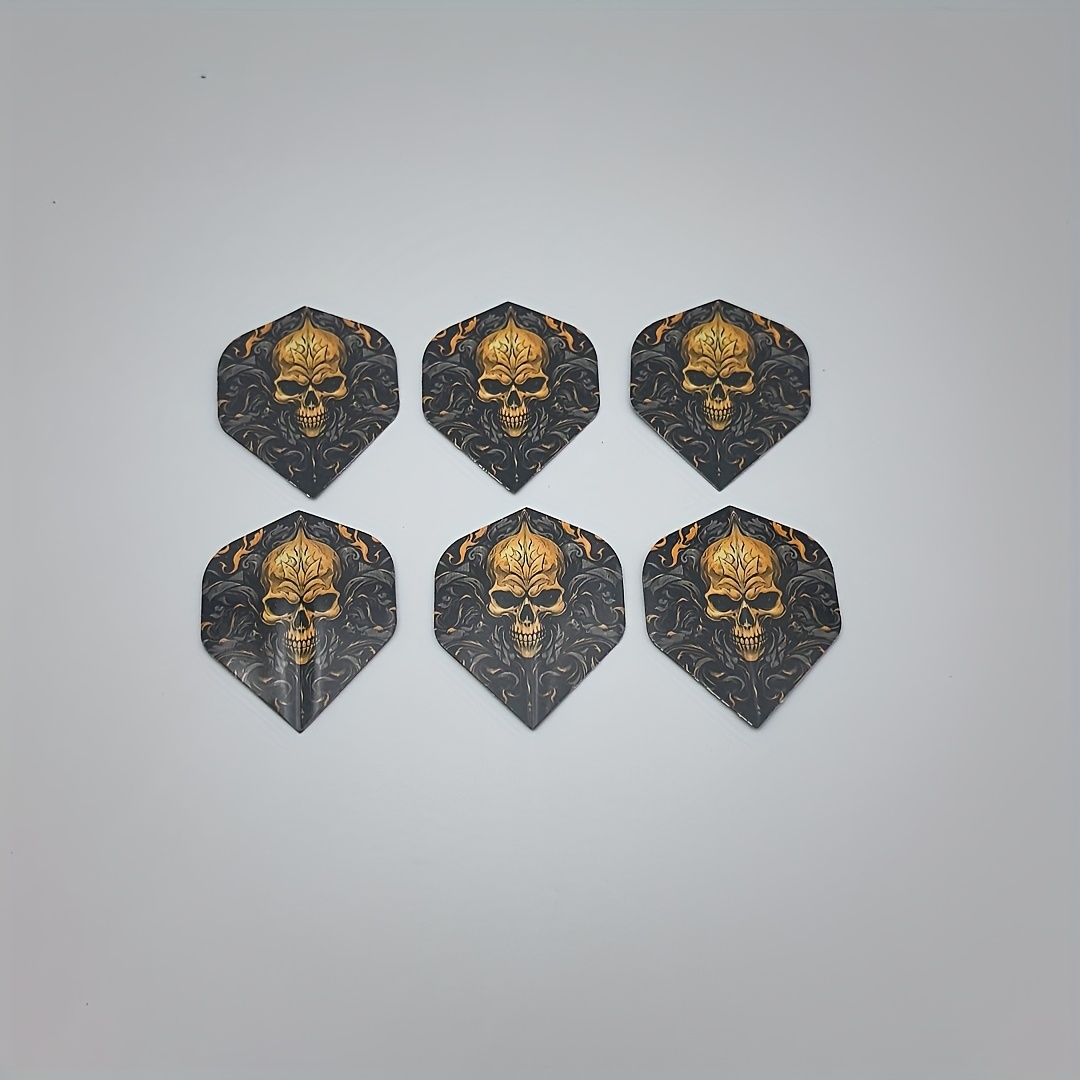 Image of 6 Professional Dart Flight Tails With A Vibrant Design, Made Of Durable Pet Material, Ideal Additions For Darts, Suitable For All Types Of Darts, A For Dart Enthusiasts