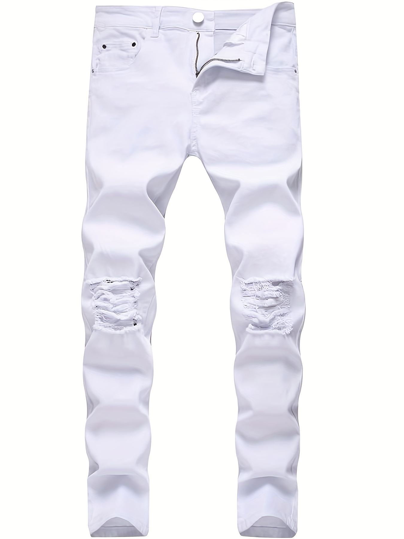 white ripped jeans sold on Temu United States