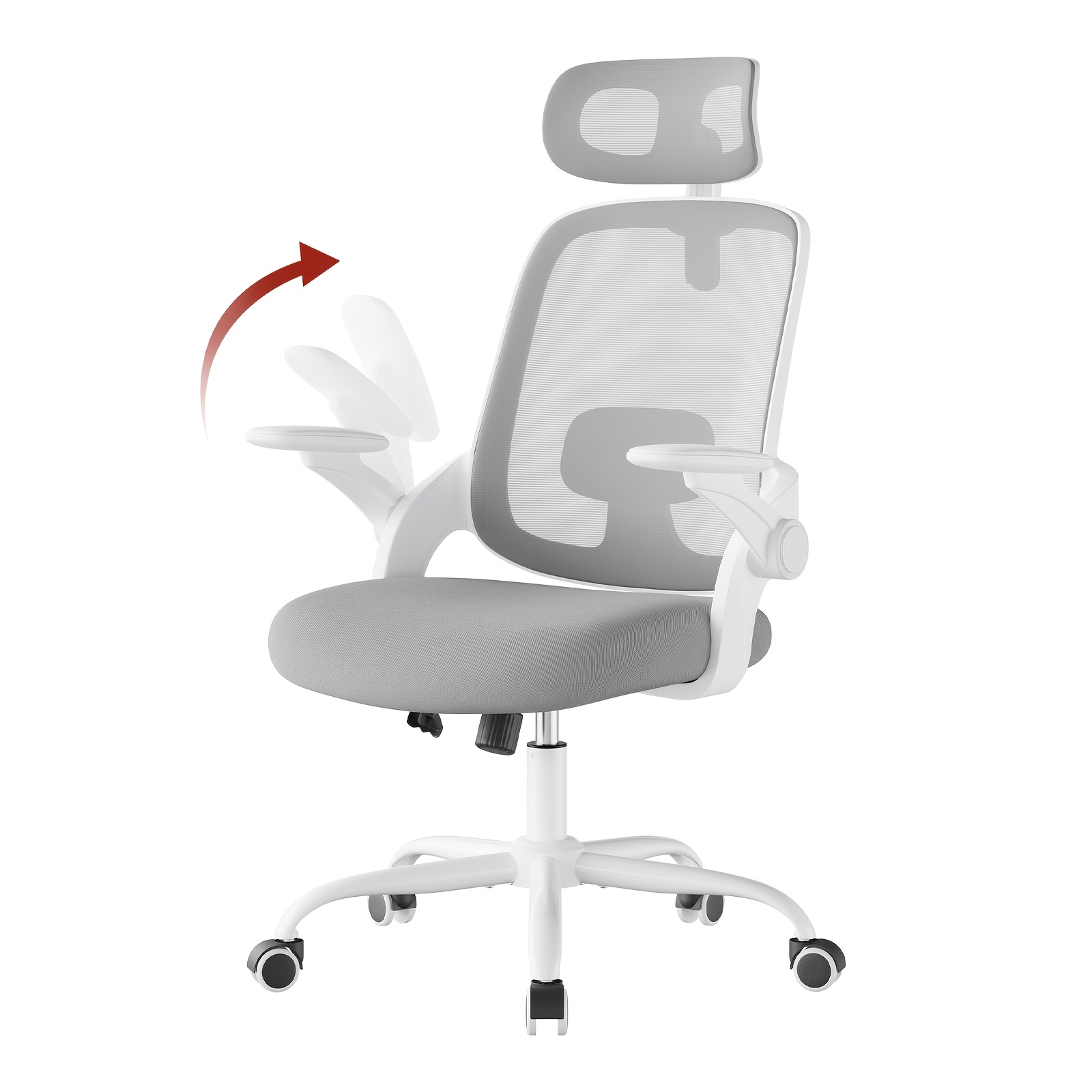 Image of Ergonomic Office Chair With Adjustable Headrest, Lumbar Support And Foldable Armrests, Suitable For The Workplace And Home Office