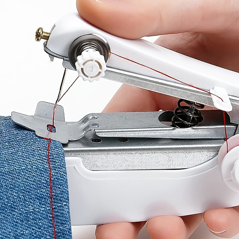 

Portable Mini Micro Sewing Machine, Handheld Easy Sewing Device For Clothes And Crafts, No Electricity Or Battery Needed, White