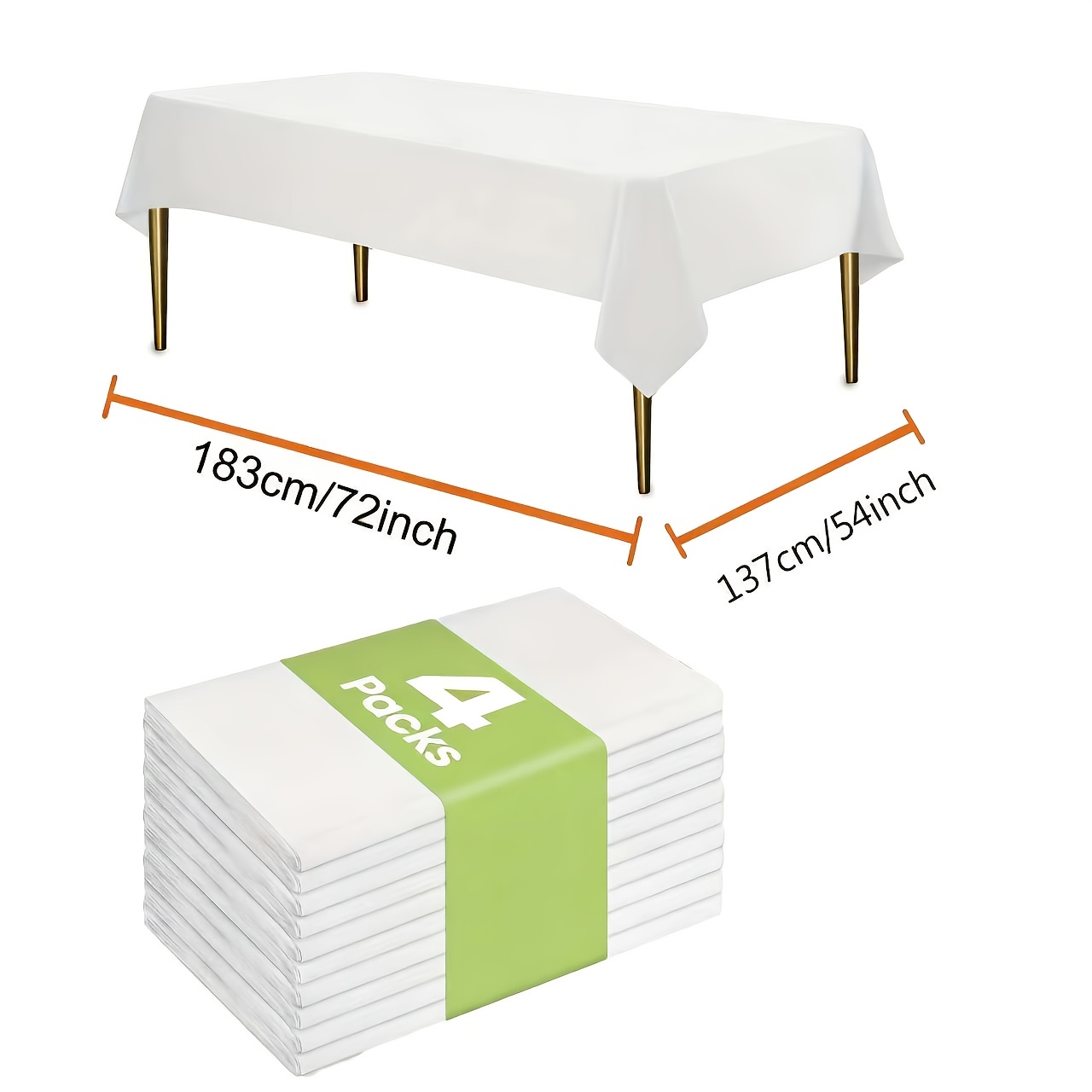 4-pack, Disposable Plastic Tablecloths, Party Table Covers, Rectangular Dining Table Decorations, Suitable For Weddings And Birthday Party Decor