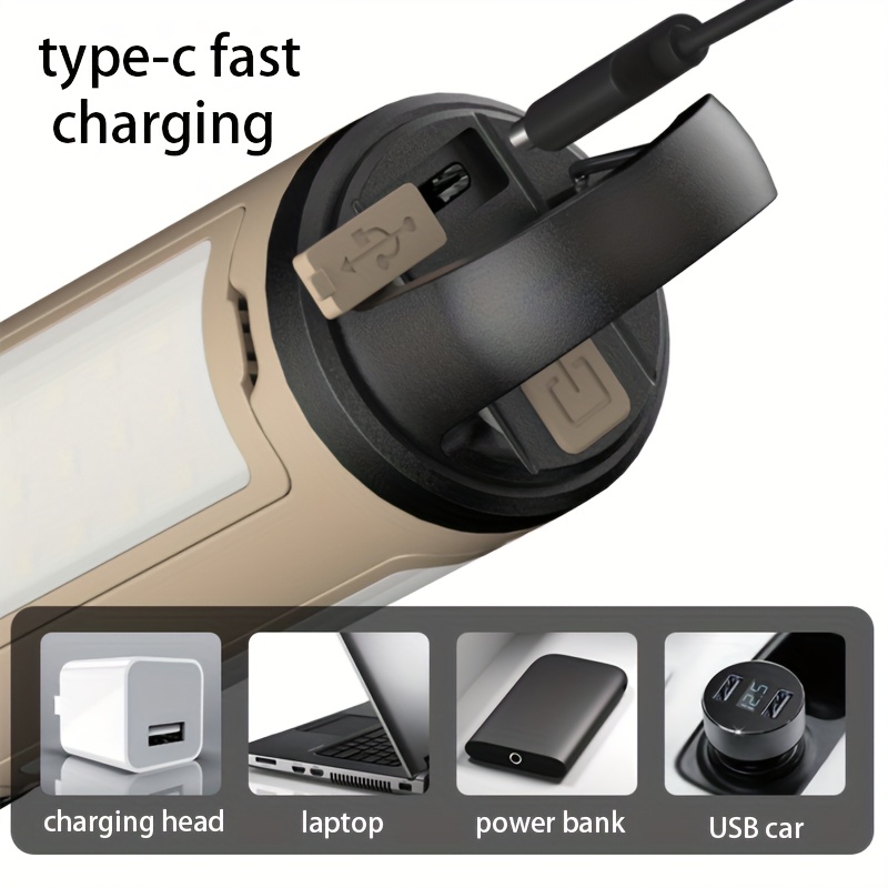 rechargeable led folding camping light usb portable flashlight 360   design with charge display and 6   outdoor hanging tent light suitable for hiking and emergency   Product details 1