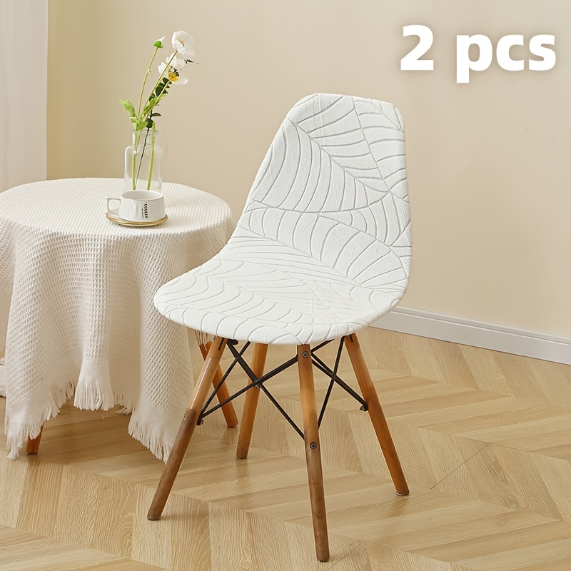 TEMU Ensemble de 2 housses de chaise incurvées à motif de feuilles, housses de chaise extensibles élégantes, protections de chaise, housses de chaise
