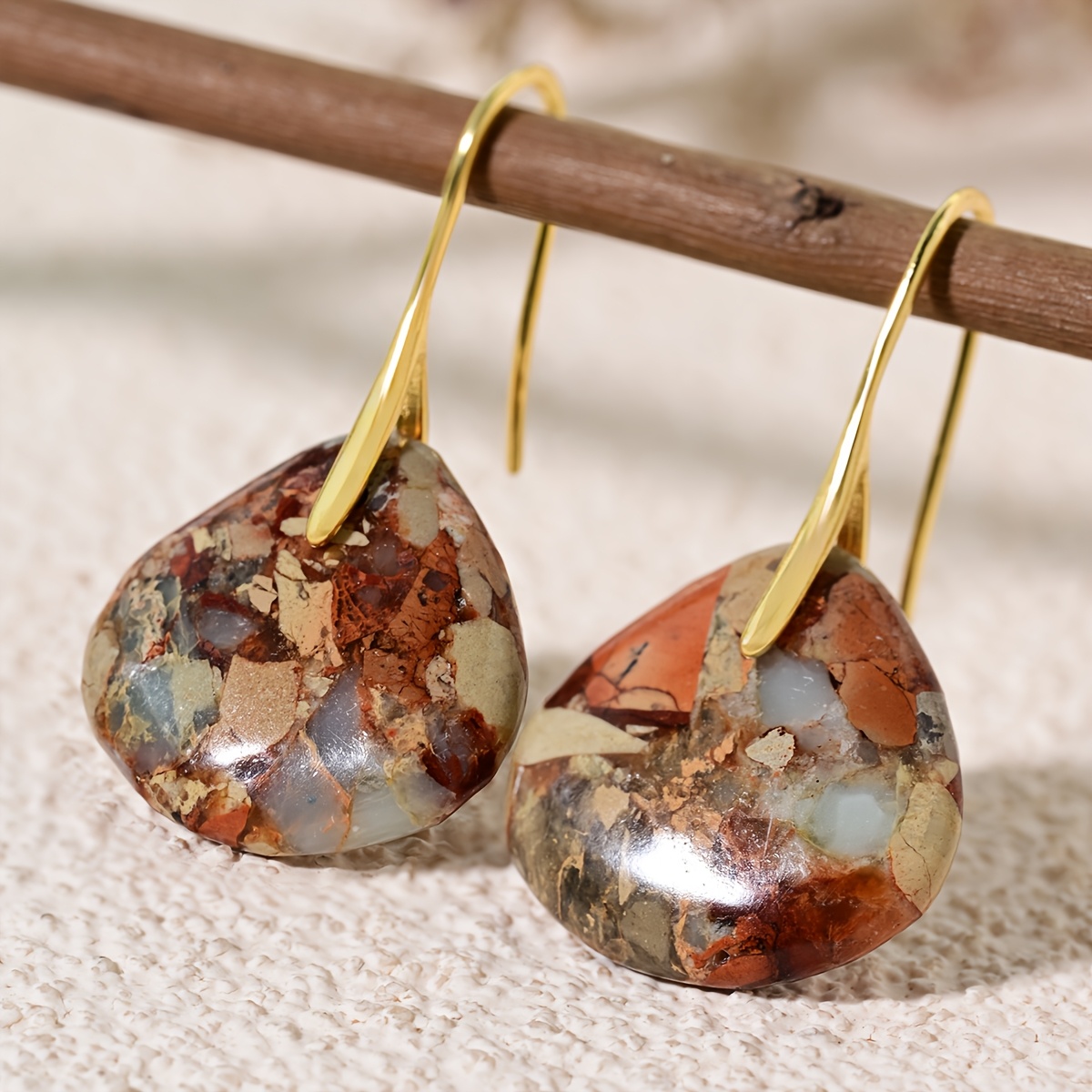TEMU 1 Paire de Boucles d'Oreilles Pendentif de en de pour Femmes Bohèmes, Plaquées avec Perles de , Boucles d'Oreilles Pendantes Rétro pour Fêtes de