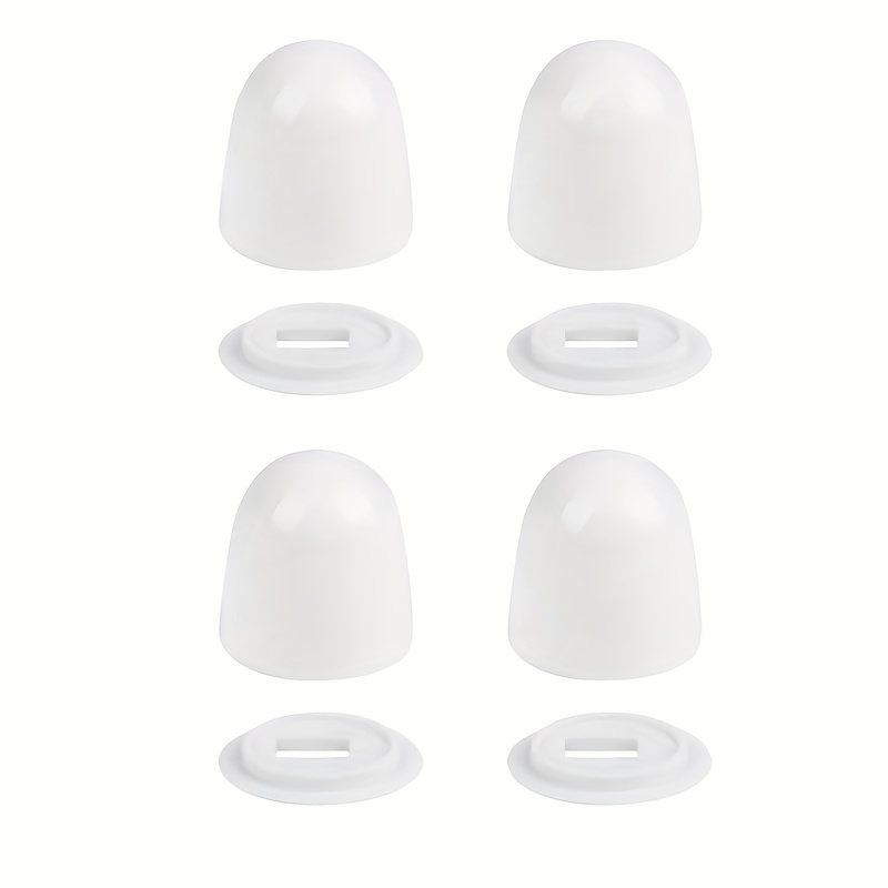 4pcs White Toilet Bolt Caps, Floor Bolt Covers With Washers, , No Tools Needed, 1.45" Height